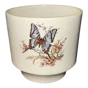 Vintage Treasure Craft Butterfly Design ceramic Cream Art Pot